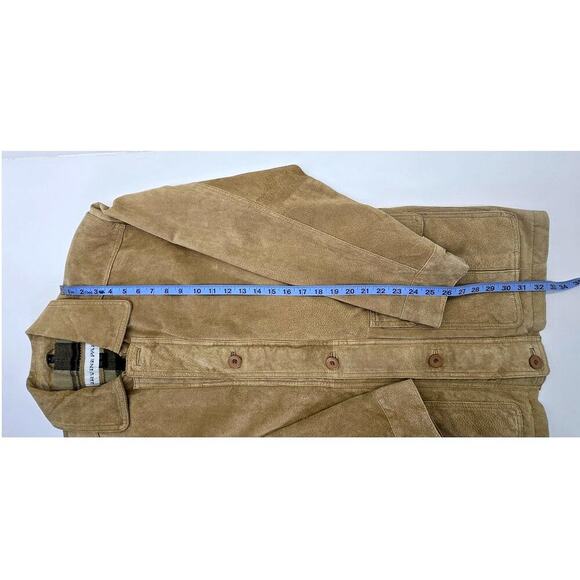 VTG Irvine Park Brown Suede Leather Jacket Zipper & Button Closure Coat Men's S - Picture 7 of 10